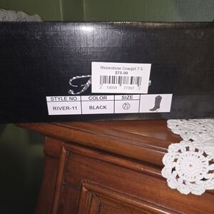 Forever Link Black Rhinestone Cowgirl Boots